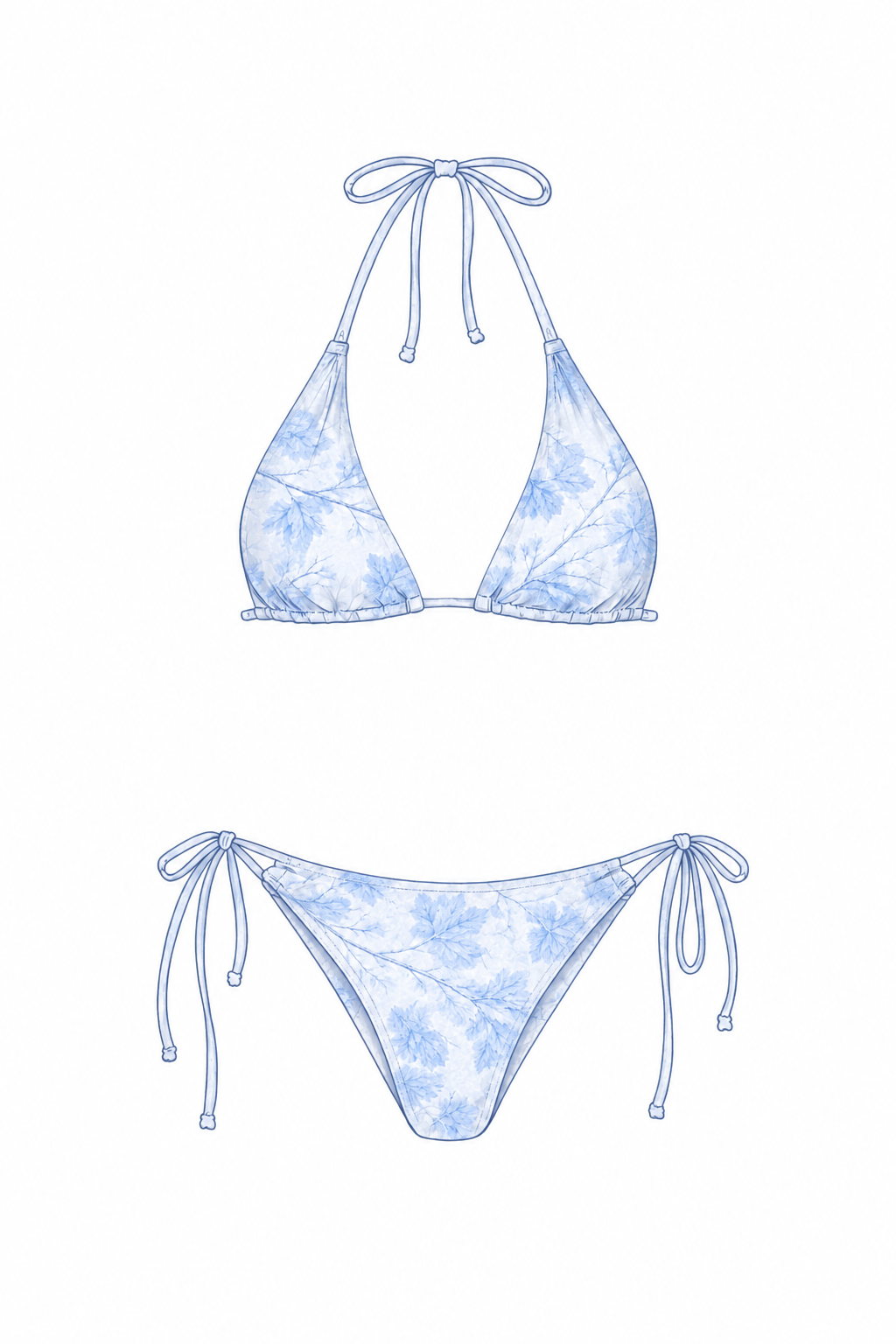 Two piece bikini baby blue camo